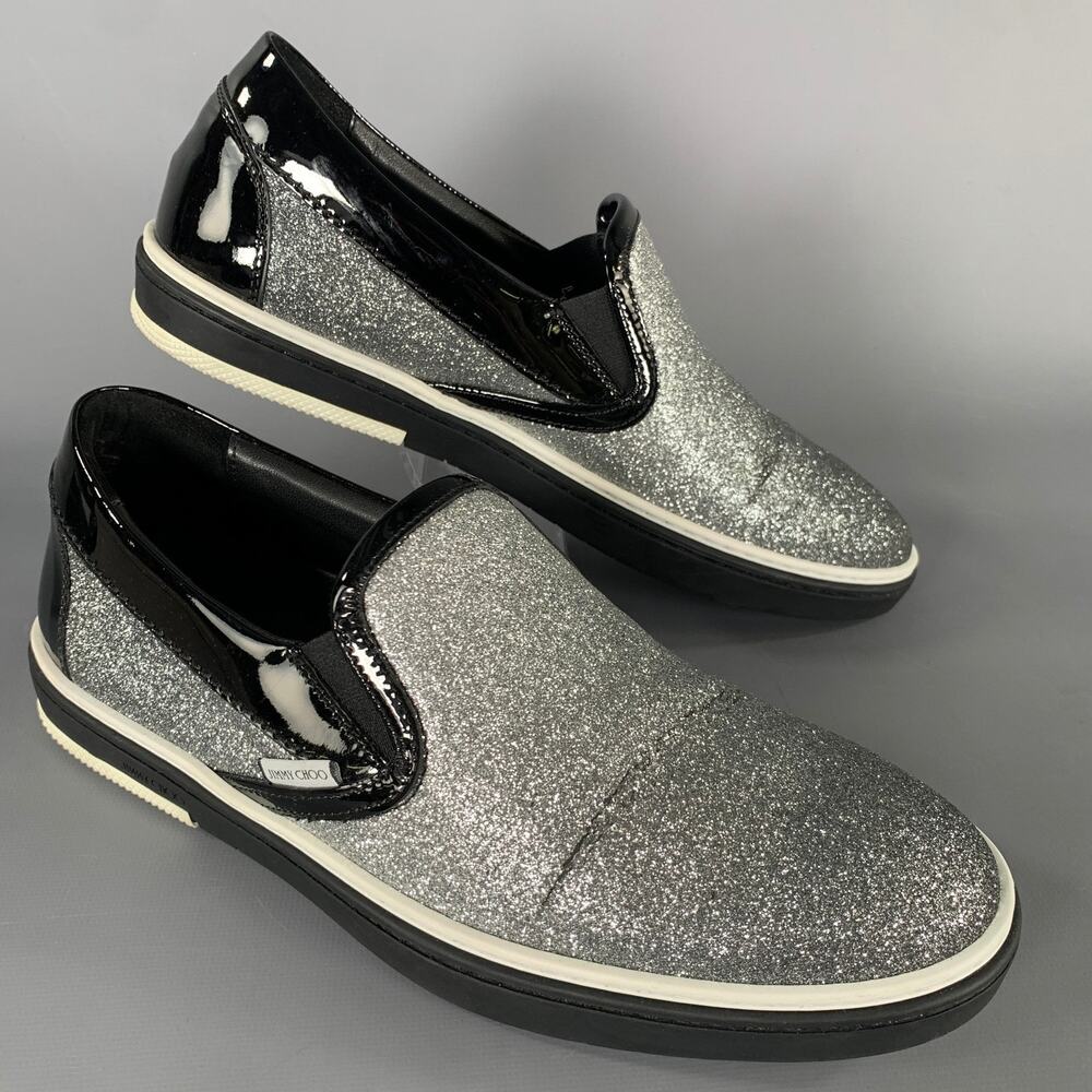 JIMMY CHOO Size 7 Silver Metallic Leather Slide Sneakers